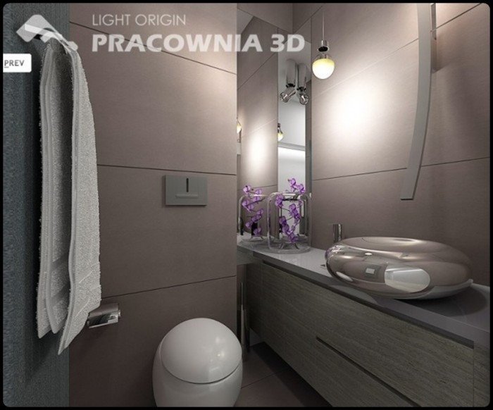 Modern Bathroom Small Apartment Design by Pracownia 3D : 2015 ...